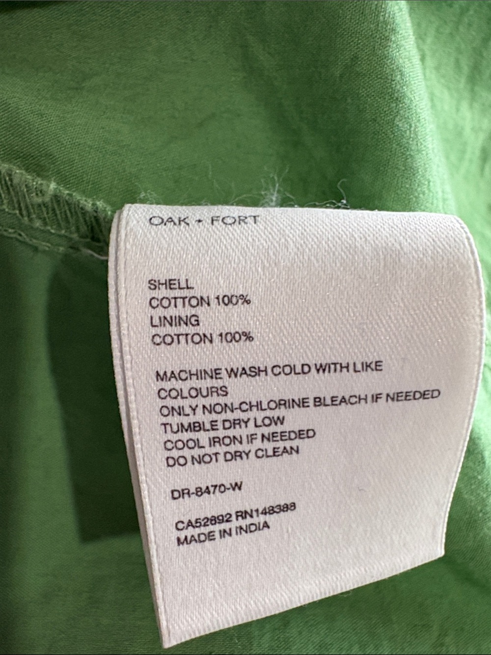 Oak + Fort Tiered Pastel Green Bohemian Baby Doll Dress XS Cottagecore Cotton - Picture 4 of 4
